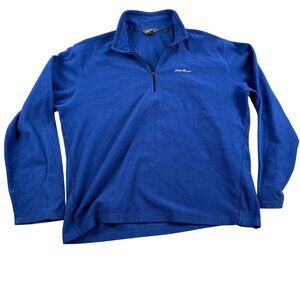 Eddie Bauer Mens Half-Zip Pullover XL Blue Fleece Warm & Cozy